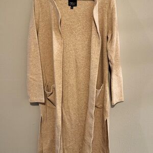 Elegant Beige Open Front Cardigan